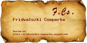 Fridvalszki Cseperke névjegykártya